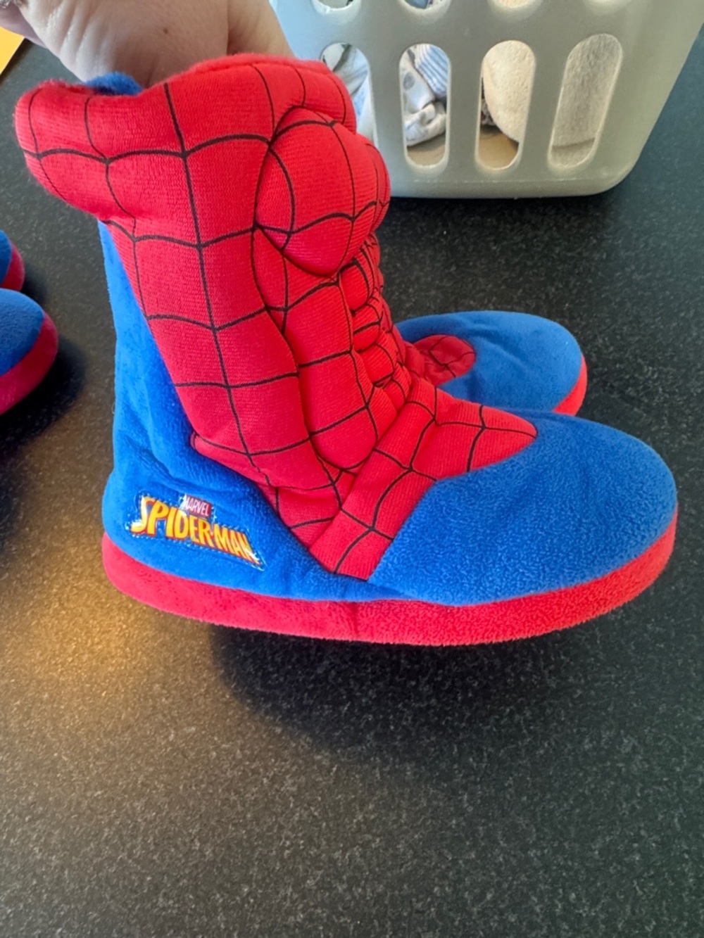 Marvel Spider-Man Plush Slipper Boots in Red & Blue